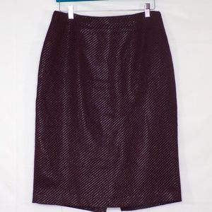 Worthington Plum Shimmer Pencil Skirt, Sz 12